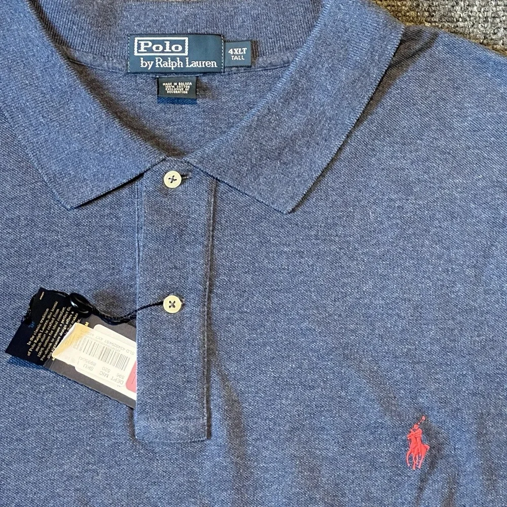 Polo Ralph Lauren Men's 4XLT Polo Short Sleeve Blue NWT 